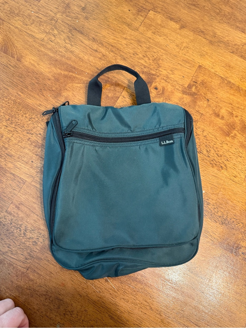L.L. Bean Personal Organizer Toiletry Bag Medium Hunter Green Hanging Travel